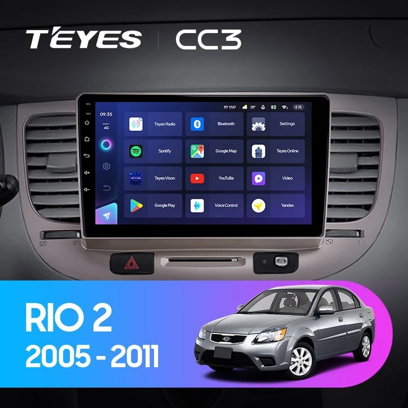 Штатная магнитола Teyes CC3 4/32 Kia Rio 2 (2005-2011) F1