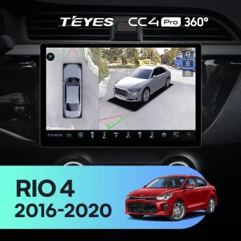 Штатная магнитола Teyes CC4 Pro 360 12/256 Kia Rio 4 (2016-2020) Тип-A (13")