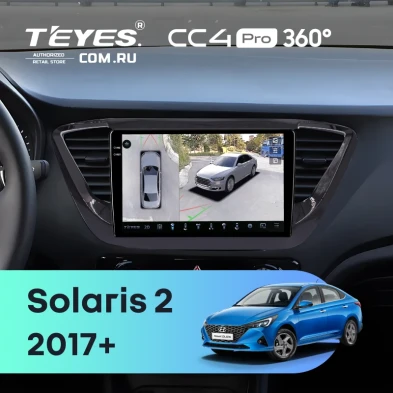 Штатная магнитола Teyes CC4 Pro 360 8/128 Hyundai Solaris 2 (2017-2020) F3 (черный глянец) Тип-A