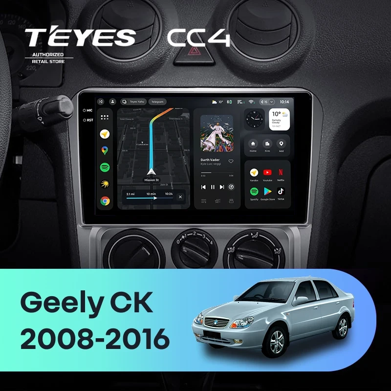 Штатная магнитола Teyes CC4 6/64 Geely CK (2008-2016)
