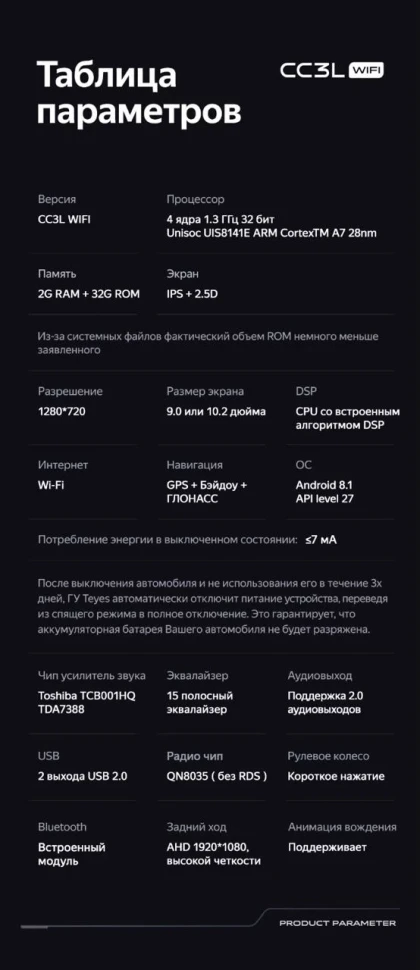 Штатная магнитола Teyes CC3L WiFi 2/32 Citroen C-Elysee (2008-2013)