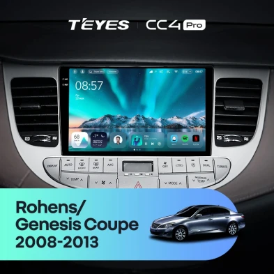 Штатная магнитола Teyes CC4 Pro 12/256 Hyundai Rohens Genesis (2008-2013) F1