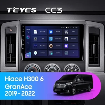 Штатная магнитола Teyes CC3 4/32 Toyota Hiace H300 VI (2019-2022) Тип-A