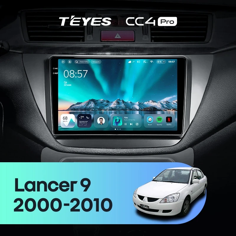 Штатная магнитола Teyes CC4 Pro 8/128 Mitsubishi Lancer 9 CS (2000-2010)