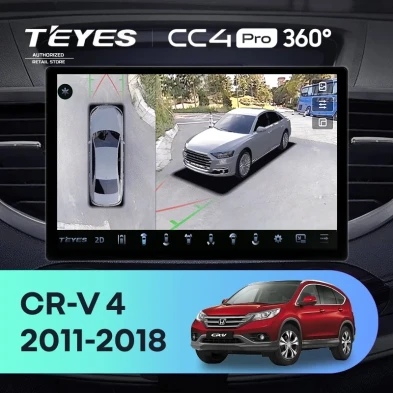 Штатная магнитола Teyes CC4 Pro 360 8/128 Honda CR-V 4 RM RE (2011-2018) Тип-A (13")