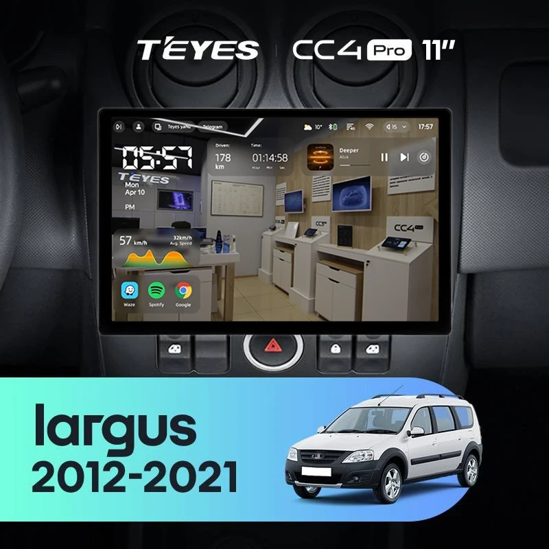 Штатная магнитола Teyes CC4 Pro 8/128 Lada Largus (2012-2021) (11")